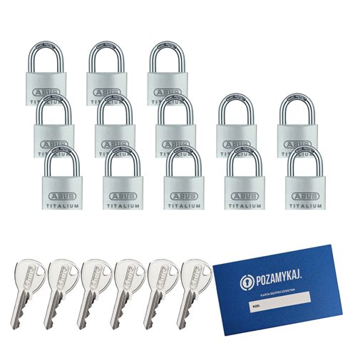 13 szt. kłódki 40 na jeden klucz ABUS TITALIUM