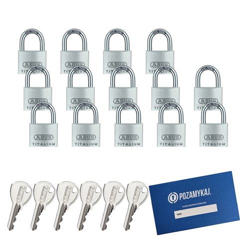 14 szt. kłódki 40 na jeden klucz ABUS TITALIUM