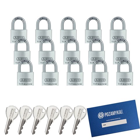15 szt. kłódki 40 na jeden klucz ABUS TITALIUM