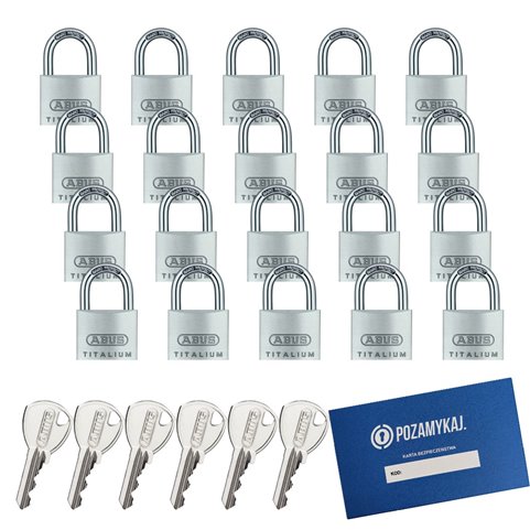 100 szt. kłódki 40 na jeden klucz ABUS TITALIUM