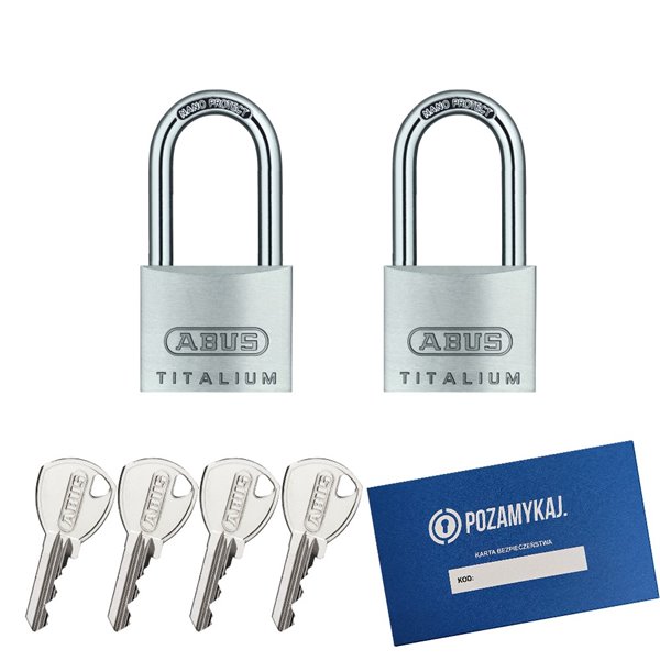 2 szt. kłódki 40 z wydłużonym pałąkiem na jeden klucz ABUS TITALIUM