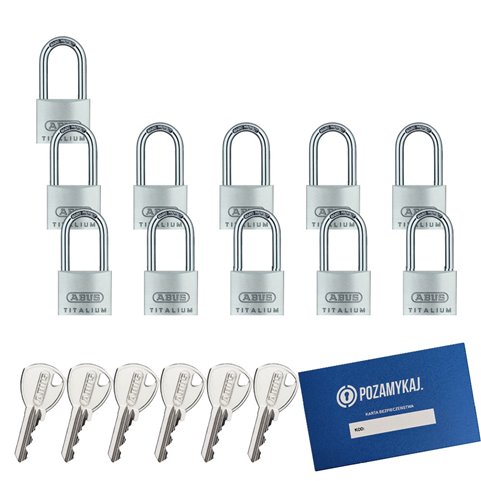 11 szt. kłódki 40 z wydłużonym pałąkiem na jeden klucz ABUS TITALIUM