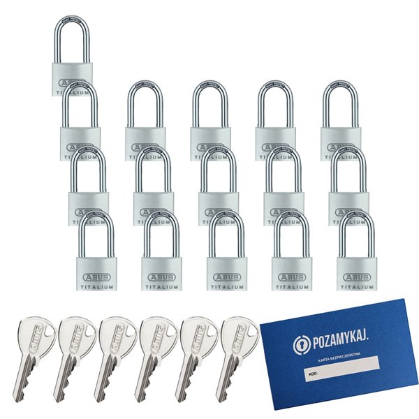 16 szt. kłódki 40 z wydłużonym pałąkiem na jeden klucz ABUS TITALIUM