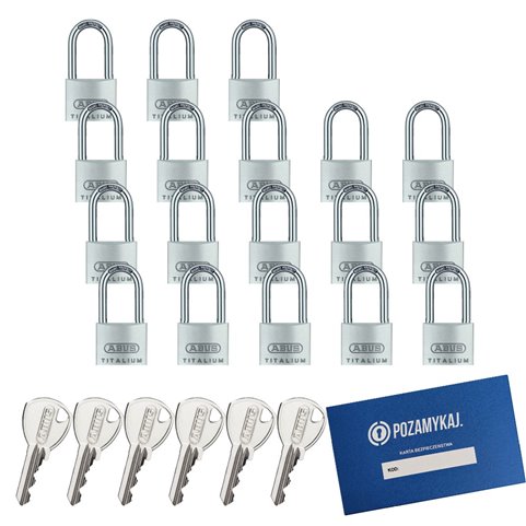 18 szt. kłódki 40 z wydłużonym pałąkiem na jeden klucz ABUS TITALIUM
