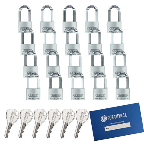 30 szt. kłódki 40 z wydłużonym pałąkiem na jeden klucz ABUS TITALIUM