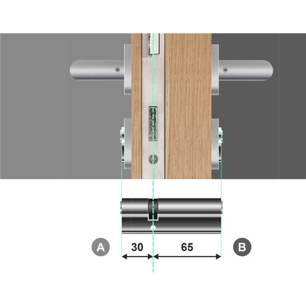 Wkładka bębenkowa dwustronna YALE 500 30/65 system jednego klucza