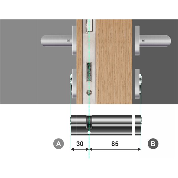 Wkładka bębenkowa dwustronna YALE 500 30/85 system jednego klucza