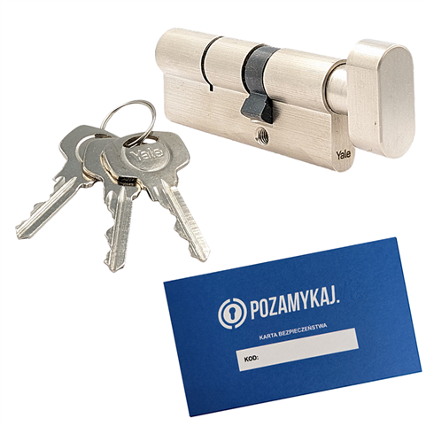 Wkładka bębenkowa z gałką YALE 500 40G/50 system jednego klucza