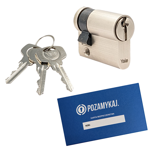 Wkładka bębenkowa jednostronna YALE 500 10/75 system jednego klucza