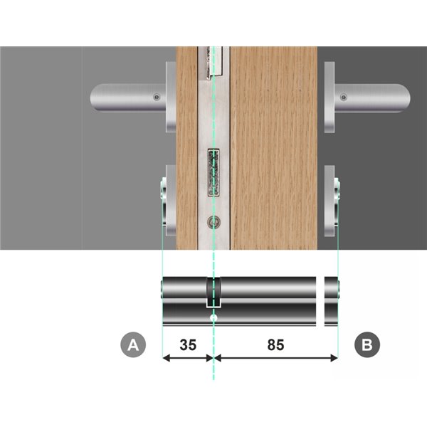 Wkładka bębenkowa dwustronna YALE 500 35/85 system jednego klucza