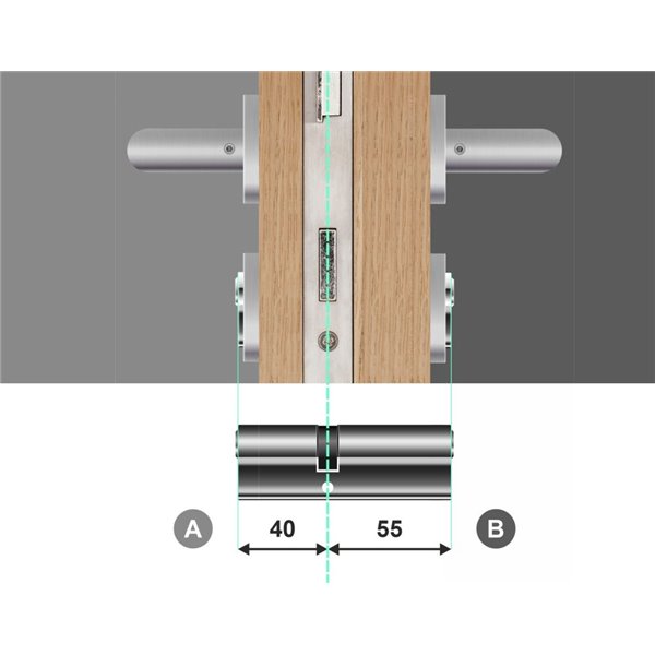 Wkładka bębenkowa dwustronna YALE 500 40/55 system jednego klucza