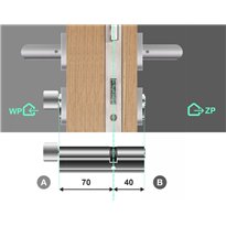 Wkładka bębenkowa z gałką YALE 500 70G/40 system jednego klucza