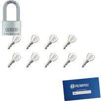 Kłódka ABUS TYTAN 40 z wydłużonym pałąkiem + 9 kluczy w zestawie