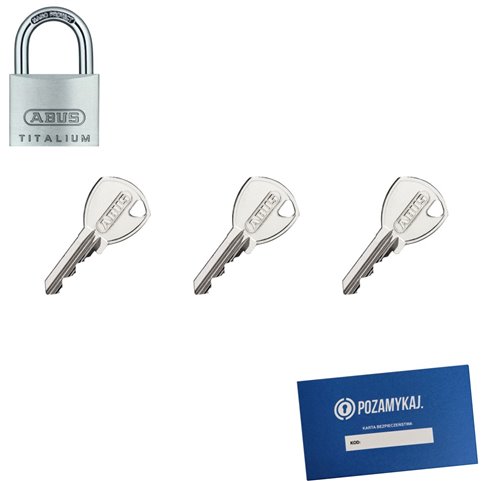 Kłódka ABUS TYTAN 40 + 3 kluczy w zestawie