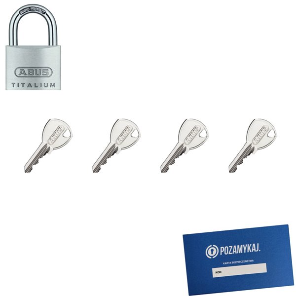 Kłódka ABUS TYTAN 40 + 4 kluczy w zestawie