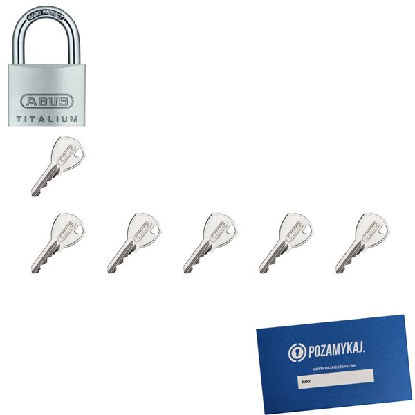Kłódka ABUS TYTAN 40 + 6 kluczy w zestawie