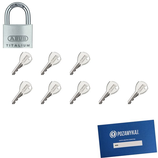 Kłódka ABUS TYTAN 40 + 8 kluczy w zestawie