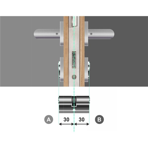 Wkładka bębenkowa dwustronna ABUS MAGTEC 1500 30/30 system jednego klucza