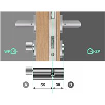 Wkładka bębenkowa z gałką ABUS MAGTEC 1500 55G/30 system jednego klucza