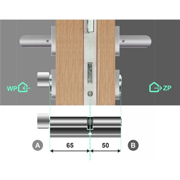 Wkładka bębenkowa z gałką ABUS MAGTEC 1500 65G/50 system jednego klucza