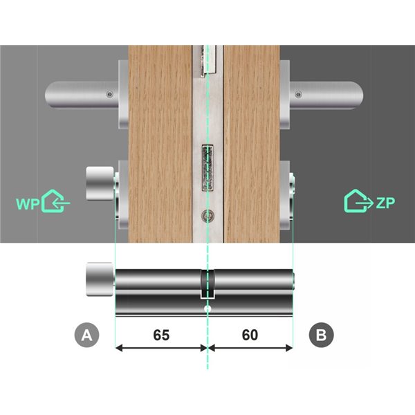 Wkładka bębenkowa z gałką ABUS MAGTEC 1500 65G/60 system jednego klucza