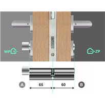 Wkładka bębenkowa z gałką z zębatką ABUS MAGTEC 1500 65G/60 system jednego klucza