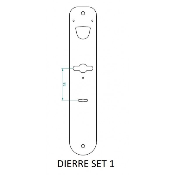Zestaw montażowy do drzwi DIERRE - SET-1 do zamków VG-PC1 i VG-BL1