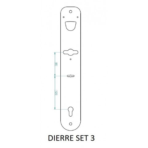 Zestaw montażowy do drzwi DIERRE - SET-3 do zamków VG-PC1 i VG-BL1