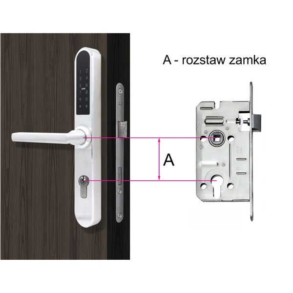 Zamek elektroniczny na szyfr i kartę zbliżeniową Apartlock P1 zamek do apartamentów - zdalne generowanie kodów - na wkładkę