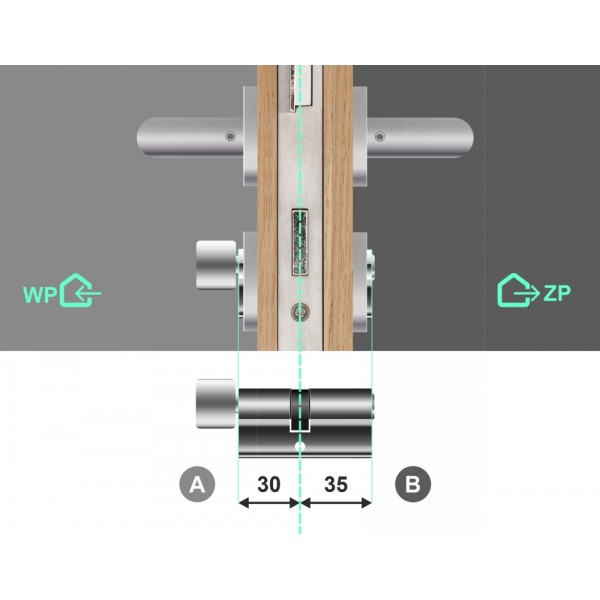 Wkładka bębenkowa z gałką LOB Comfort XT 30G/35 system master key