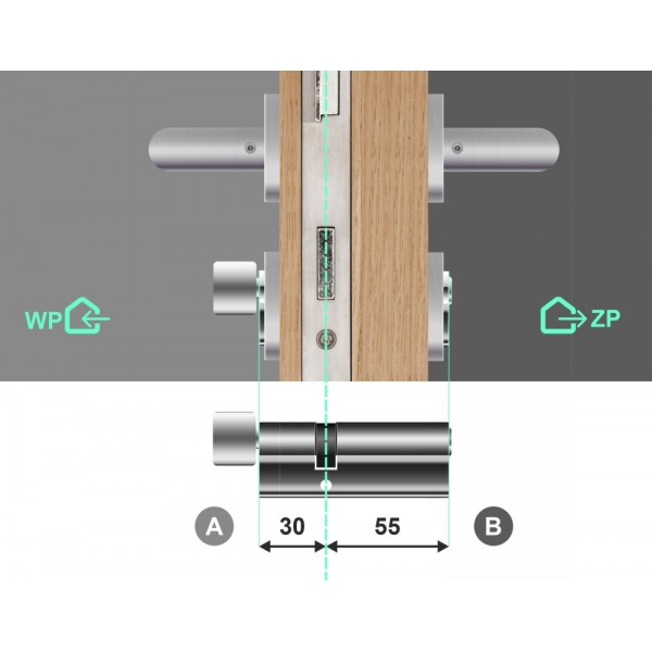 Wkładka bębenkowa z gałką LOB Comfort Plus XT 30G/55 system master key