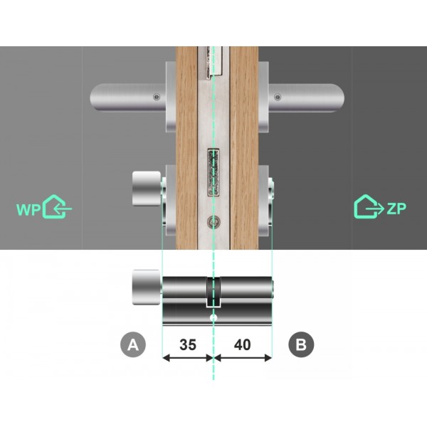 Wkładka bębenkowa z gałką LOB Optima XT 35G/40 system master key