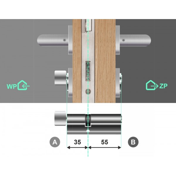 Wkładka bębenkowa z gałką LOB Optima XT 35G/55 system master key