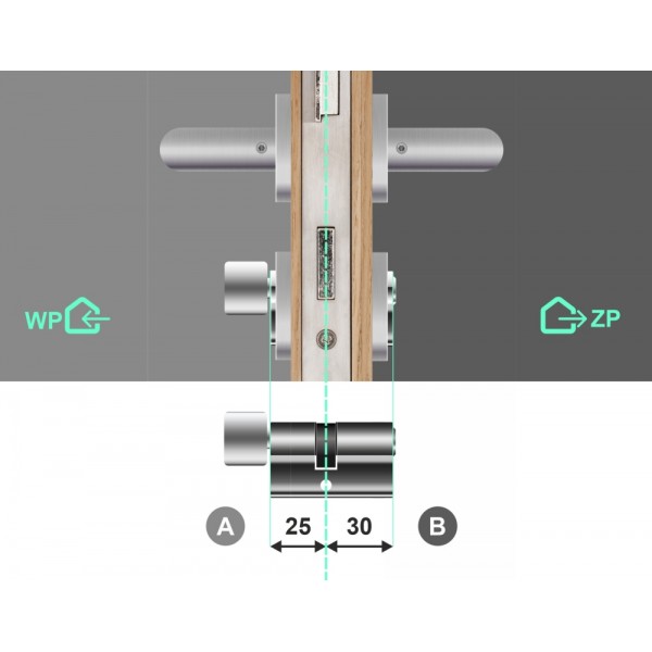 Wkładka bębenkowa z gałką WILKA STR A 26G/30 system master key