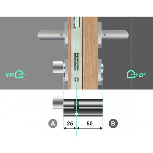 Wkładka bębenkowa z gałką WILKA STR A 30G/26 system master key