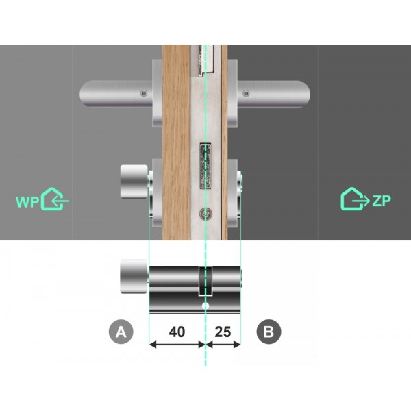 Wkładka bębenkowa z gałką WILKA STR A 40G/26 system master key
