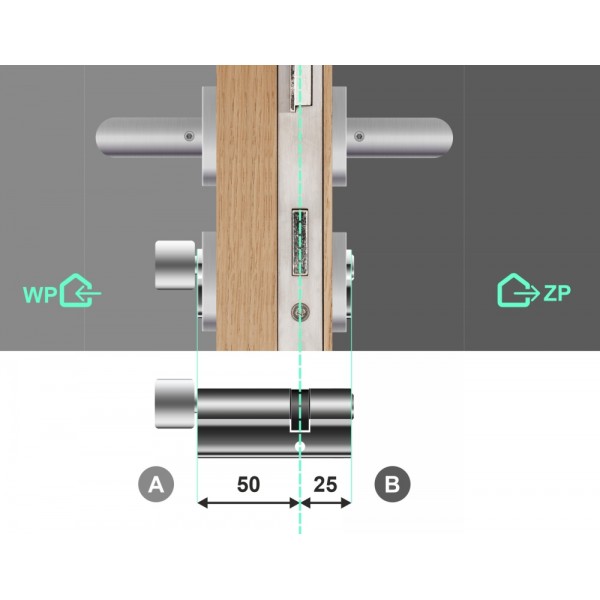 Wkładka bębenkowa z gałką WILKA STR A 50G/26 system master key