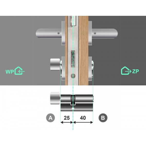 Wkładka bębenkowa z gałką WILKA STR C 26G/40 system master key