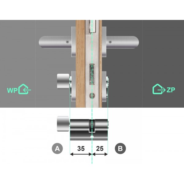 Wkładka bębenkowa z gałką WILKA 1484 35G/26 system jednego klucza