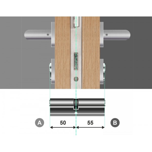 Wkładka bębenkowa dwustronna GEGE AP1500 50/55 system master key