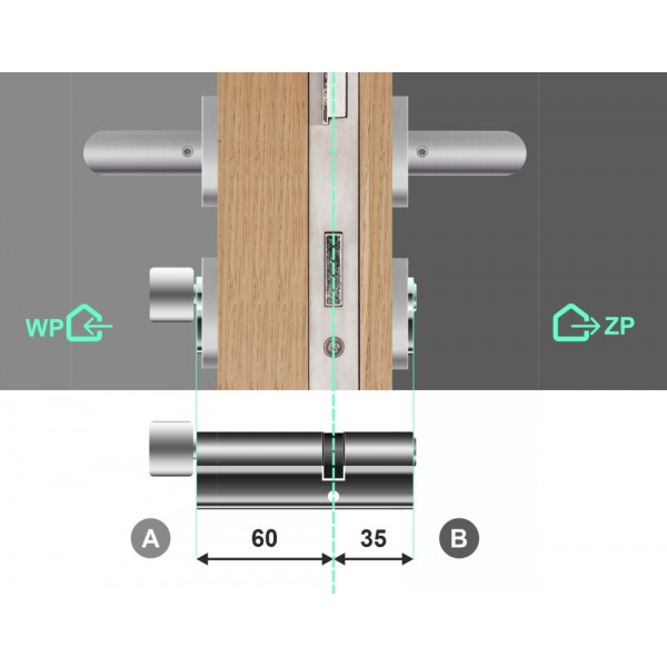 Wkładka bębenkowa z gałką KABA ExperT Plus 60G/35 system master key
