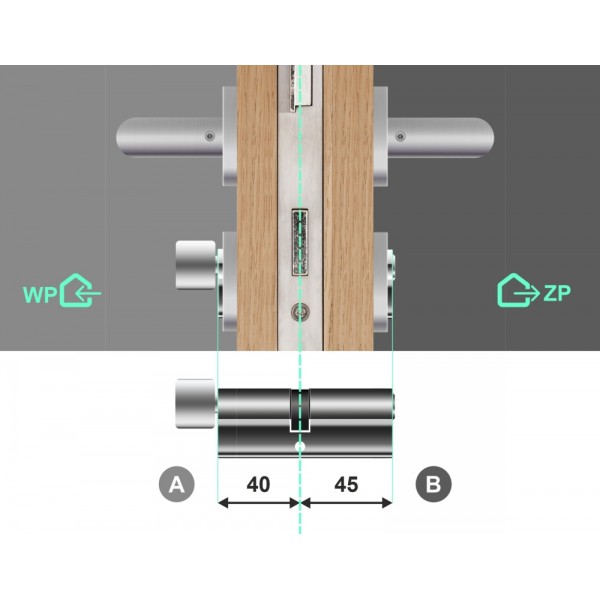 Wkładka bębenkowa z gałką KABA ExperT Plus 40G/45 system master key