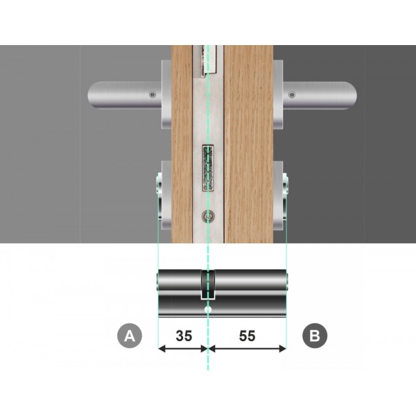 Wkładka bębenkowa dwustronna GEGE pExtra Plus 35,5/55 system master key