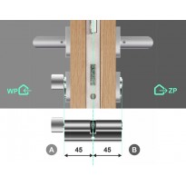 Wkładka bębenkowa z gałką LOB Dragon XT 45G/45 system jednego klucza
