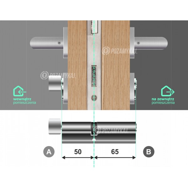 Wkładka bębenkowa z gałką KABA ExperT Plus 50G/65 system jednego klucza