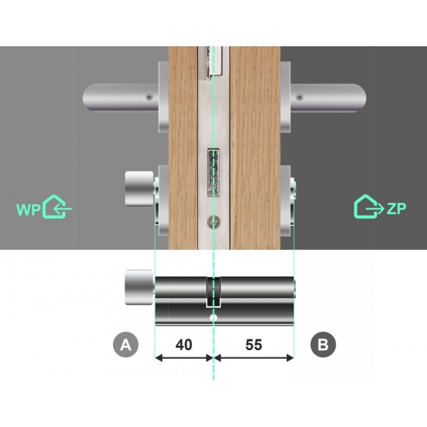 Wkładka bębenkowa z gałką ABUS ZOLIT 1000 C 40G/55 System Master Key