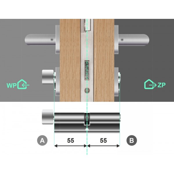 Wkładka bębenkowa z gałką ABUS ZOLIT 1000 C 55G/55 System Master Key