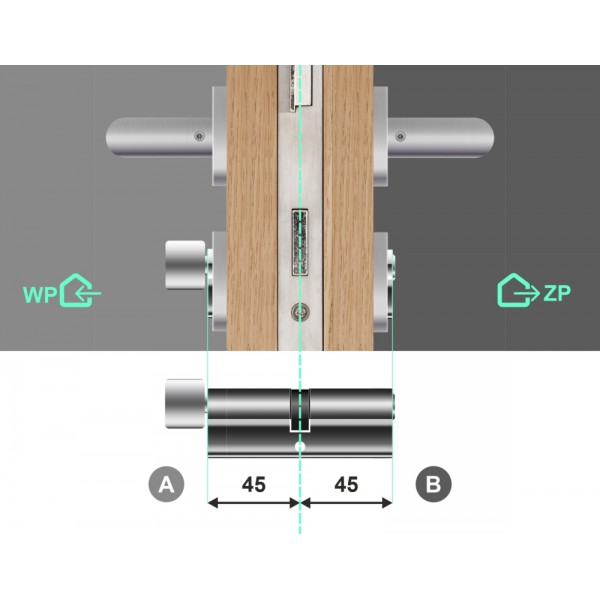 Wkładka bębenkowa z gałką GEGE AP1000 45G/45 system master key