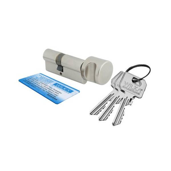 Wkładka bębenkowa z gałką wzmocniona WILKA 1505 55G/55 system jednego klucza