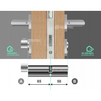 Wkładka bębenkowa z gałką KABA ExperT Cross 65G/50 system jednego klucza